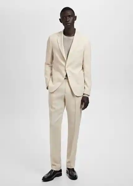 Blazer Americana Salerno Crudo Talla 50 Hombre Mango
