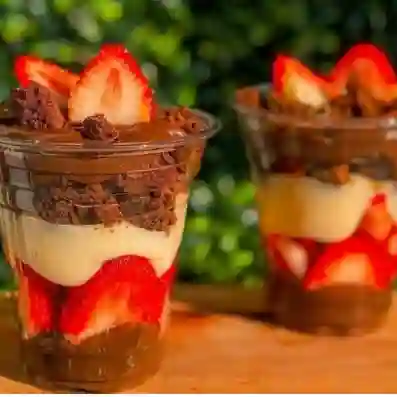 Fresas deleite de chocolate y brownie