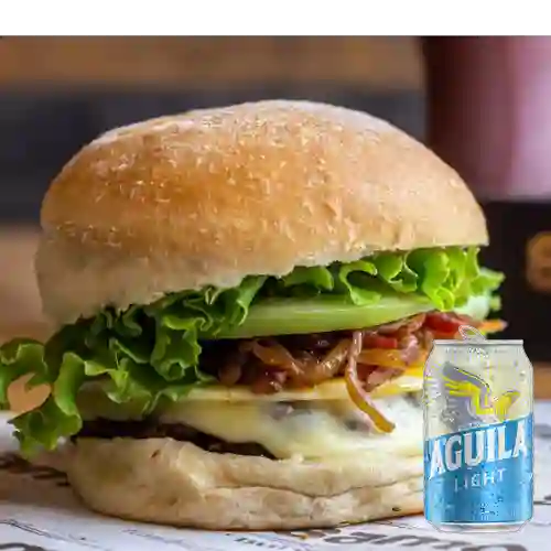 Combo Hamburguesa Barbacoa X2 + Aguila Light 355 ml