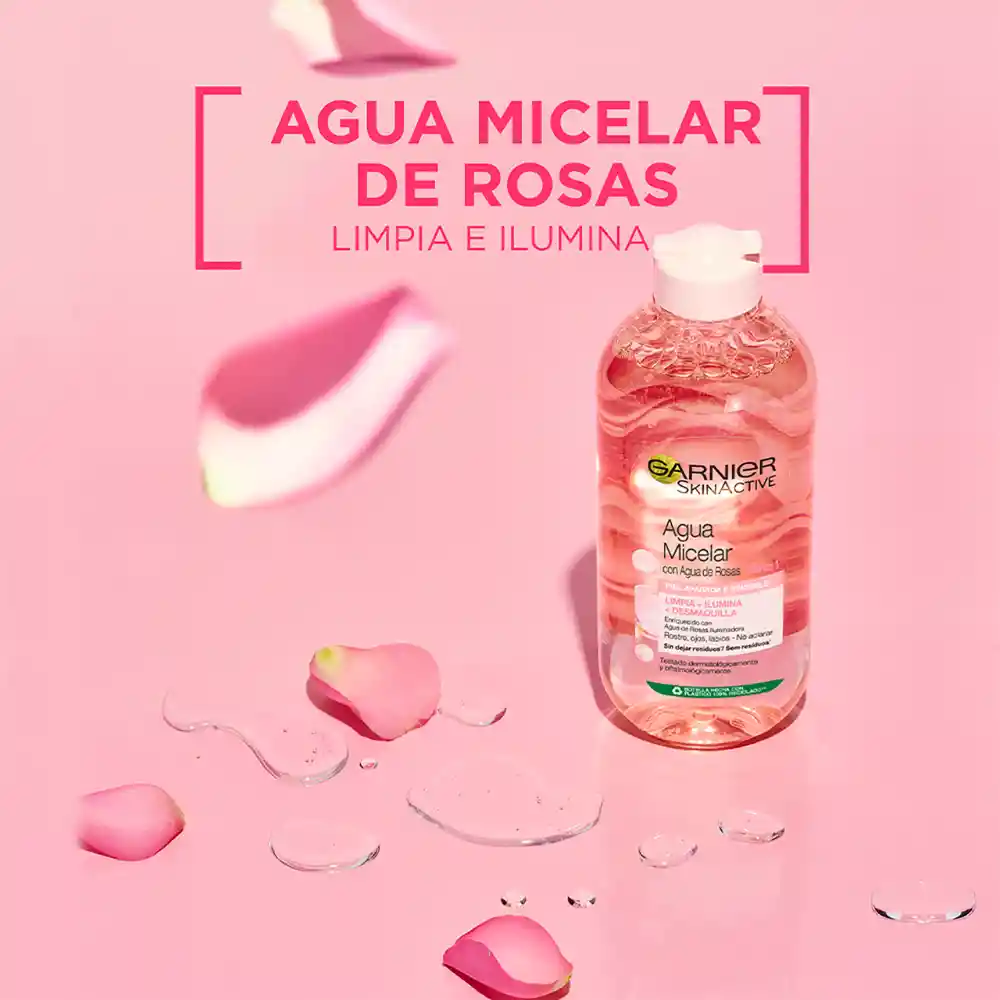 Agua Micelar Garnier con Agua de Rosas 400 ml