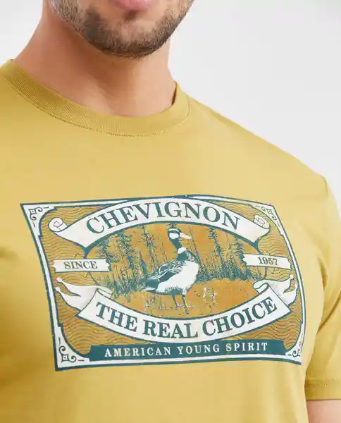 Camiseta Duck Graphic Masculino Verde Talla M Chevignon