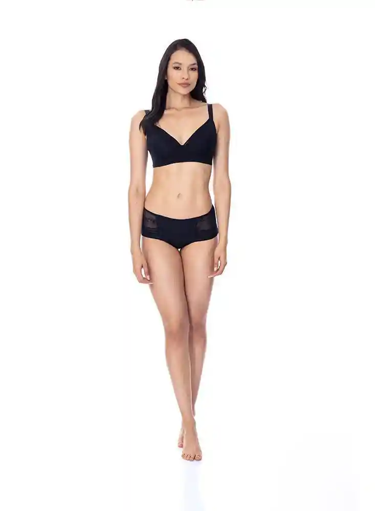 St Even Brasier Triangular Sin Aro en Blonda Negro Talla 38B