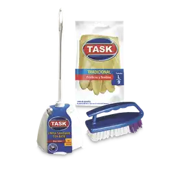 Task Cepillo Sanitario Con Base + Cepillo Plancha + Guantes