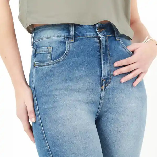 Jean Ilussion Tiro Medio Bota Skinny Azul Talla 8 - 551601