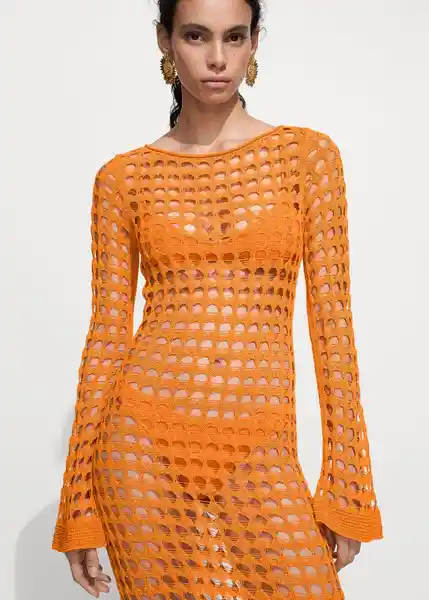 Vestido Sea Naranja Talla M Mujer Mango