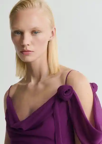 Vestido Lotus Morado Talla S Mujer Mango