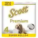 Papel Higiénico Scott  Premium Triple Hoja 40 metros - 4 rollos