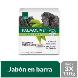 Jabón Antibacterial Palmolive Carbón en Barra 110 g x 3 Und