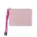 Monedero Tipo Piel Suavizada Con Correa Deportiva Rosa Miniso
