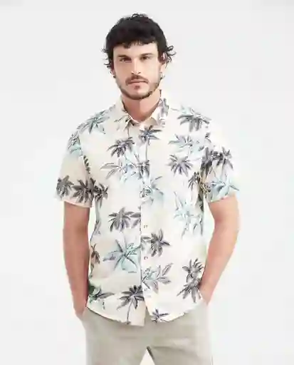 Camiseta Beach Leaf Crudo Angora Claro T. L Chevignon