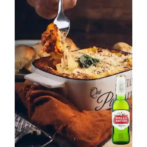 Combo Lasagna Mixta + Stella Artois 350 Ml