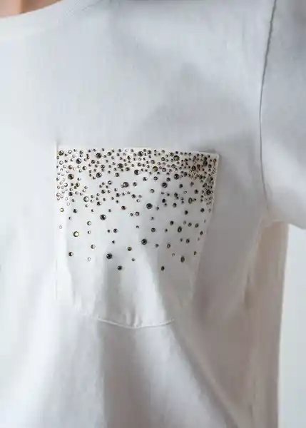 Camiseta Mujer Crudo Puro Claro Talla L 403G066 Naf Naf