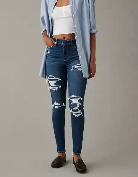 Jean Mujer Negro Talla 2 Regular American Eagle 04334853