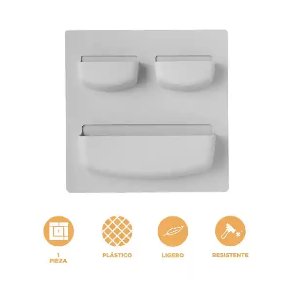 Organizador Plástico de Almacenamiento Con Pared Gris Miniso