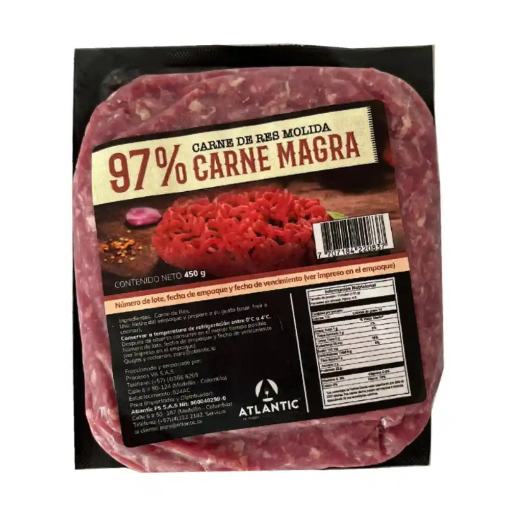 Carne Molida de Res Atlantic