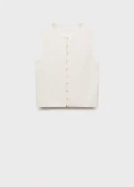 Chaleco Drop Blanco Talla S Mujer Mango