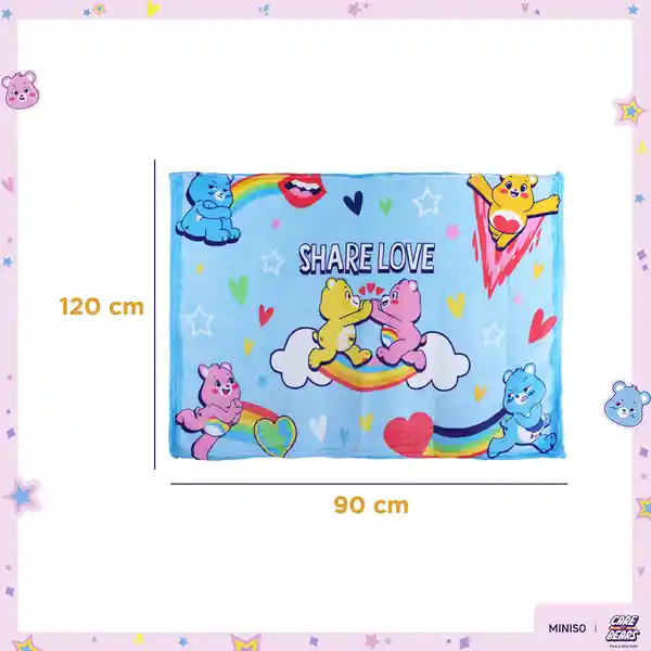 Manta Colección Care Bears Share Love Azul Miniso