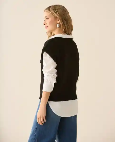 Buzo Tejido Negro Puro Ultraoscuro Talla L 162G207 Esprit