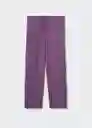 Pantalón Tell-W Morado Talla M Mujer Mango