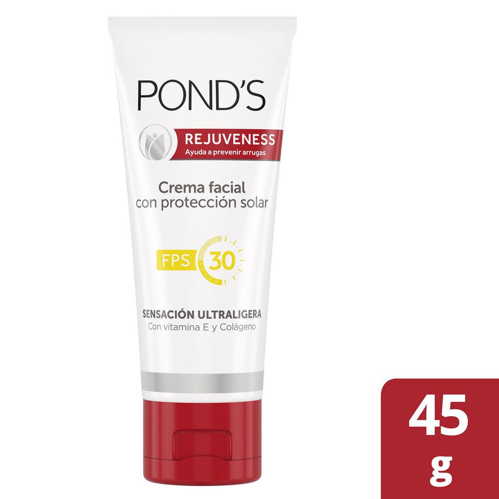 Ponds Crema Facial Rejuveness FPS 30 Vitamina E y Colágeno 45 g