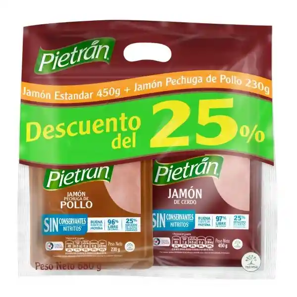 Pietrán Kit Jamón de Cerdo + Jamón Pechuga Pollo