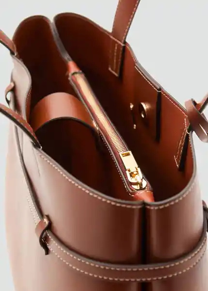 Bolso M Dahlia Cuero Talla 99 Mujer Mango