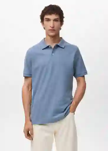 Camiseta Polo Rea Azul Talla M Hombre Mango