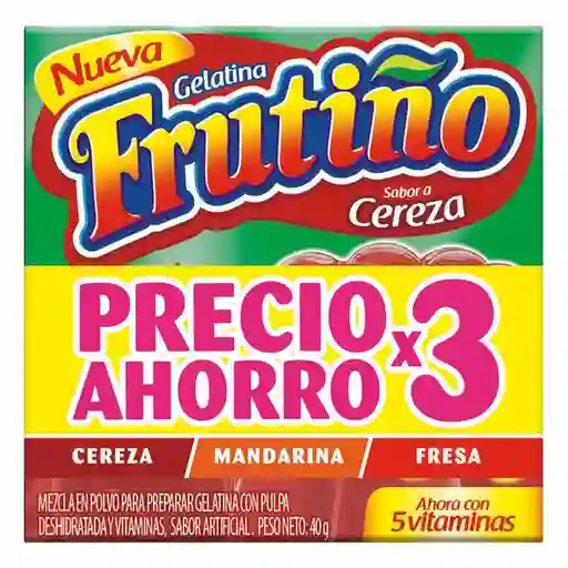 Frutiño Pack Gelatina Fresa Mandarina y Cereza