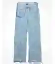 Jean Super Mujer Wide Leg Azul Talla 8 Regular American Eagle