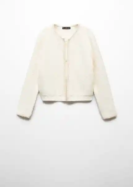 Chaqueta Cárdigan Coco Crudo Talla S Mujer Mango