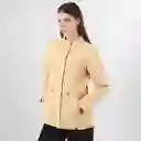 Chaqueta Cuello Alto Manga Larga Café Talla S 725569