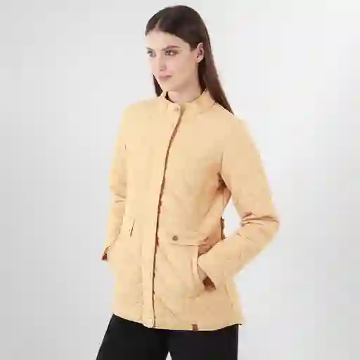 Chaqueta Cuello Alto Manga Larga Café Talla S 725569