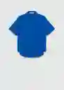 Camisa Moss Azul Talla S Mujer Mango