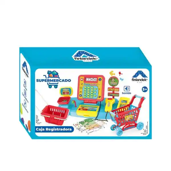 Finlandek Kids Supermercado Con Caja Registradora