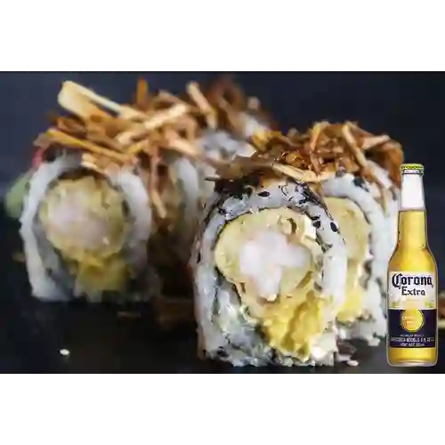 Combo Langostino Crispy Roll + Corona Bot. 355ml