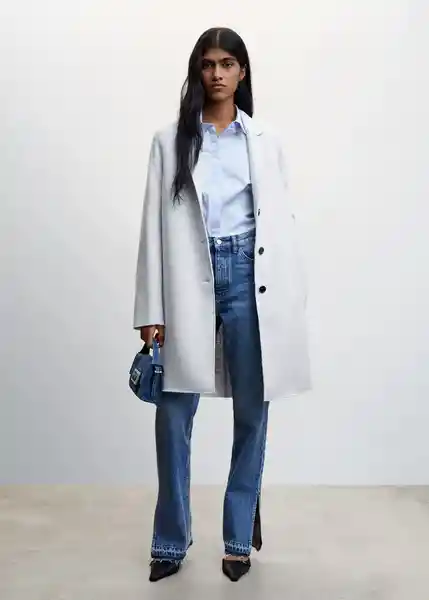Abrigo Cubito Gris Claro Vigoré Talla 18 Mujer Mango