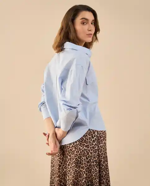 Camisa Azul Cristal Claro Talla XL 612G008 Esprit