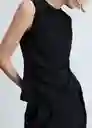 Blusa Area Negro Talla L Mujer Mango