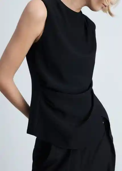 Blusa Area Negro Talla L Mujer Mango