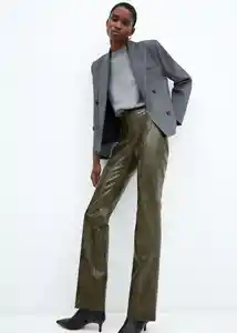 Pantalón Cassie Khaki Talla 42 Mujer Mango