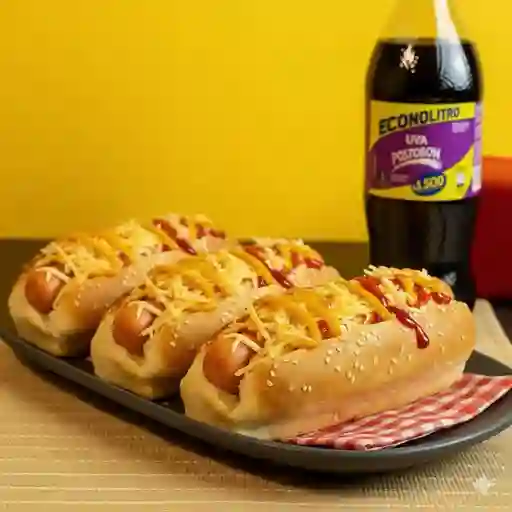 Combo 3 Hot Dogs Econolitro