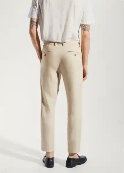 Pantalón Genoa Beige Talla 38 Hombre Mango