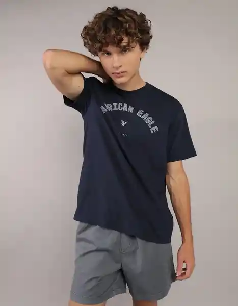 Camiseta Hombre Azul Talla MEDIUM 4290410 American Eagle