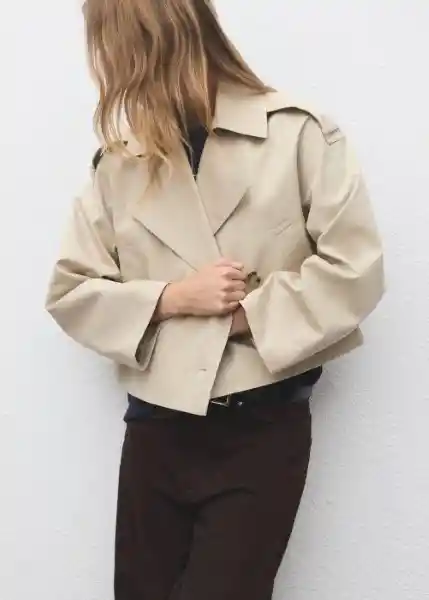 Chaqueta Lipa Beige Talla XS Mujer Mango