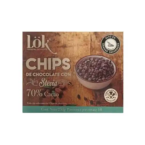 Lok Chips Chocolate Stevia 70% Cacao