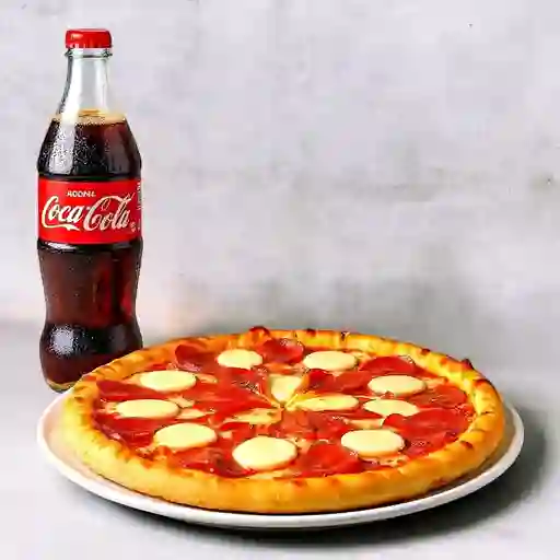 Combo pizza jamón tocineta + bebida
