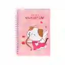 Cuaderno Pink Romance Argollado Serie Mini Family Rosa Miniso