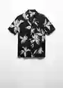 Camisa Mikonos Negro Talla M Hombre Mango