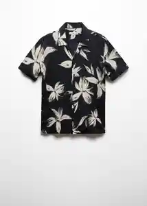 Camisa Mikonos Negro Talla M Hombre Mango