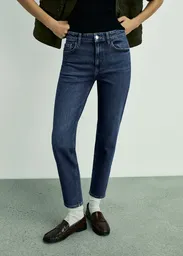 Jean Newmom Tejano Oscuro Talla 32 Mujer Mango